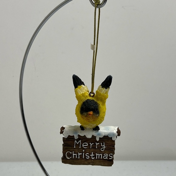 Ganz Merry Christmas Bird on a Snowy Sign Ornaments Lot of 5 Resin - Picture 5 of 7